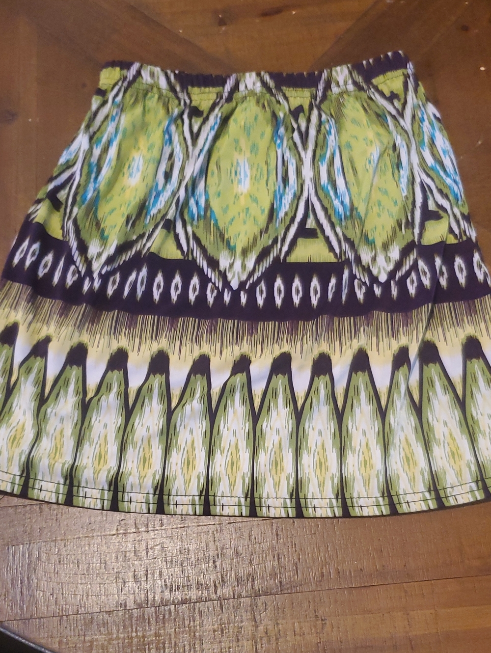 Girls' Lime Patterned Pull-On Skirt